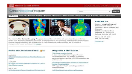 Cancer Imaging Program 홈페이지