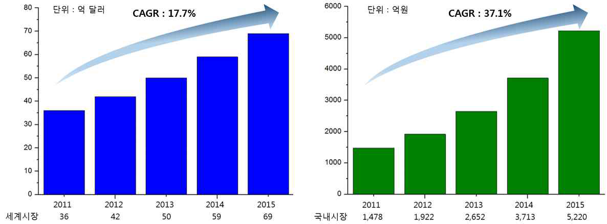 국내외 바이오칩 시장 예상 성장률