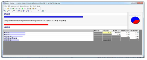 대학교/대학원 인재육성 사업별 우선순위 도출을 위한 영향요인