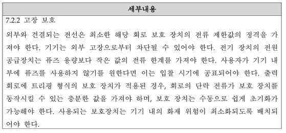 보조전원장치 안전 요구사항 관련 규격 정리 - KS C IEC 60571의 7.2.2항