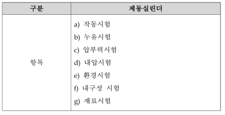 제동실린더 시험항목