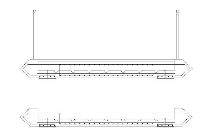 현수바닥판 교량을 위한 반 바닥판 구조 개요