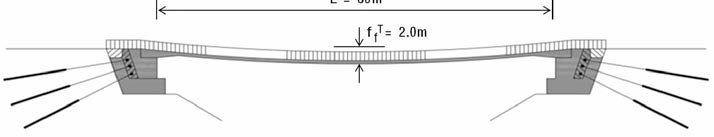 설계 대상 교량의 지간 및 새그