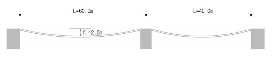 Final Target Sag and Bridge Length 60m-40m