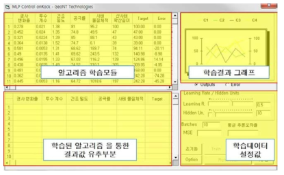 터널 암판정 의사결정 지원모듈 실행화면