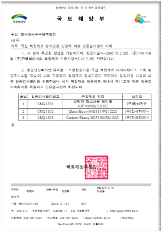 국토부의 인증검사관리 공문