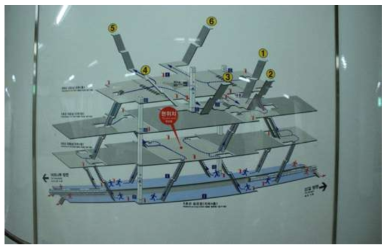 국내 지하철의 복잡한 지하 공간 구조(지하 4층)