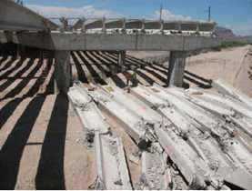 Stability failure of AASHTO Type V bridge girders in Arizona