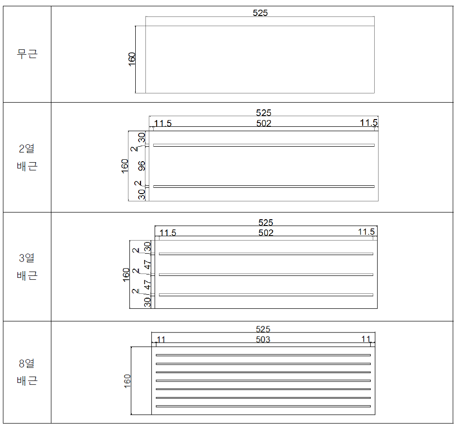 시험체 평면도 상세 (t=2mm)