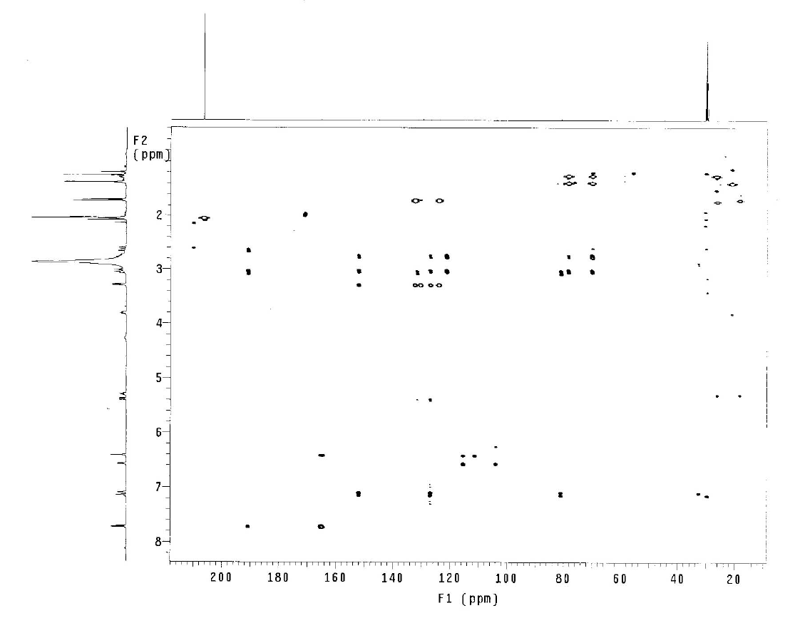 HMBC spectrum of compound 9 (500 MHz, acetone-d6)