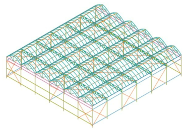 광폭 온실 구조의 유한요소 모델
