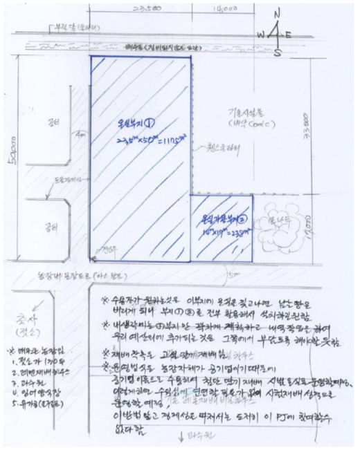 현지 온실 배치 계획1