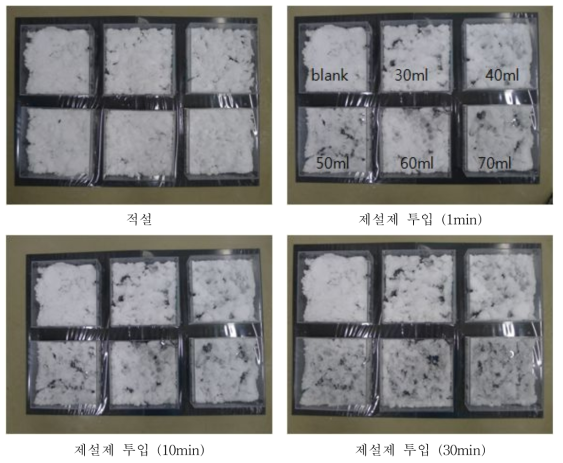 제설제 적정용량 산정 2차 실험결과