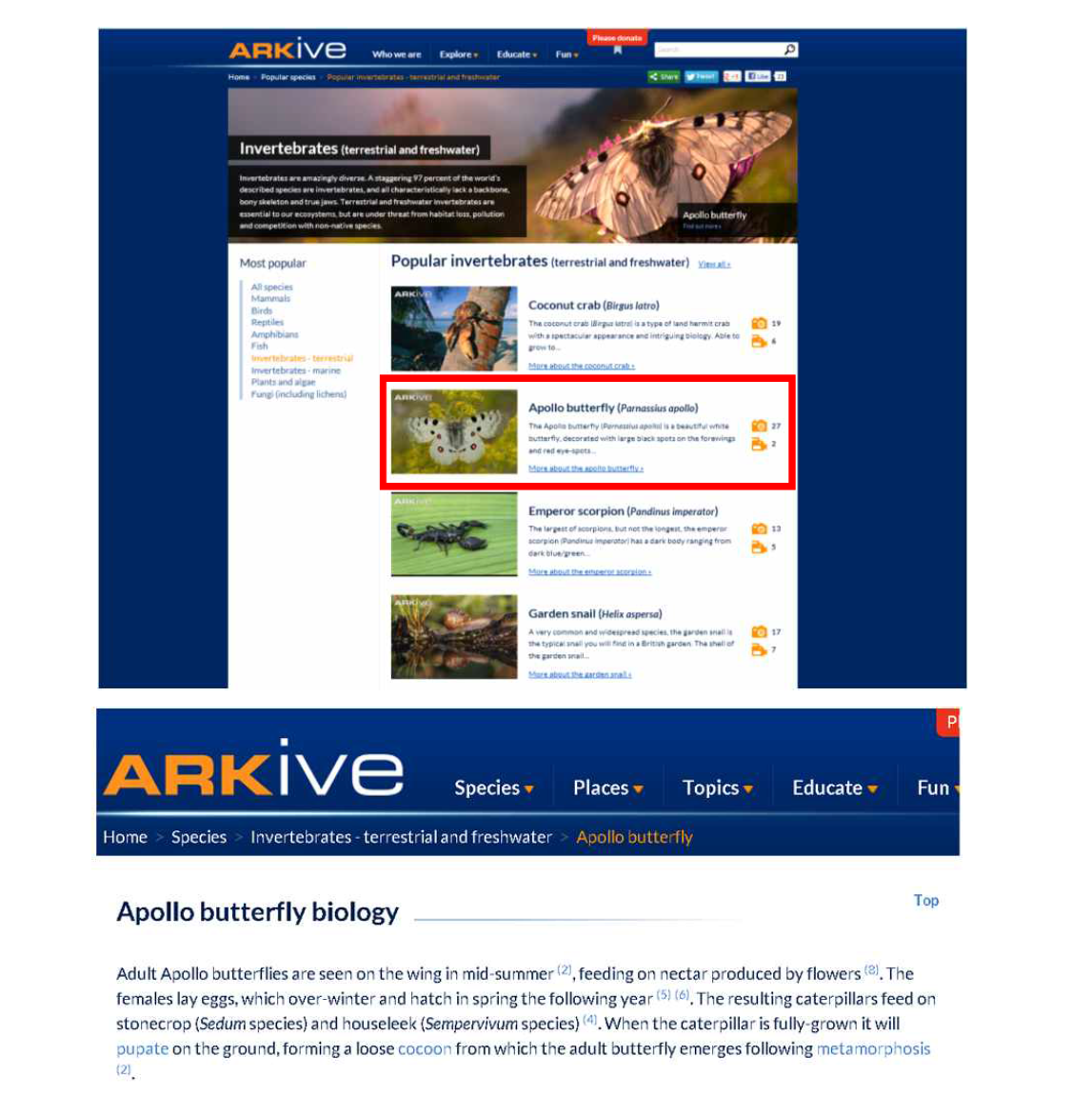 ARKive website