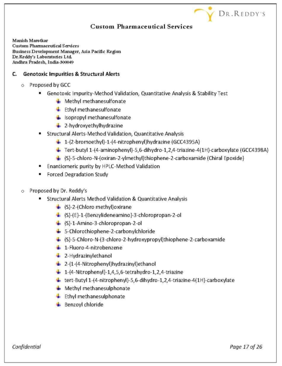 Genotoxic impurites, Structural alerts 화합물 List