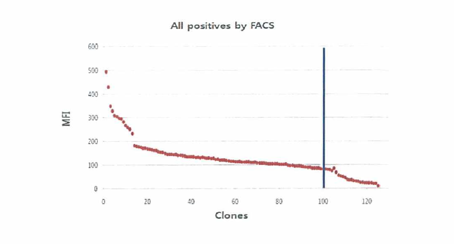 FACS에 의해 선별된 hFcRn binding positive clones