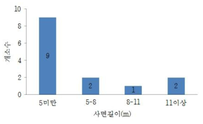 사면길이 분포