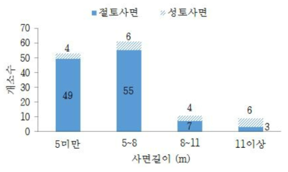 사면길이 분포