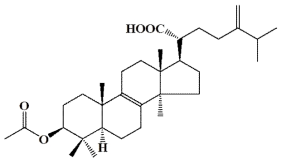 화합물 LSM-H-7 (= acetyl eburicoic acid)의 화학구조.