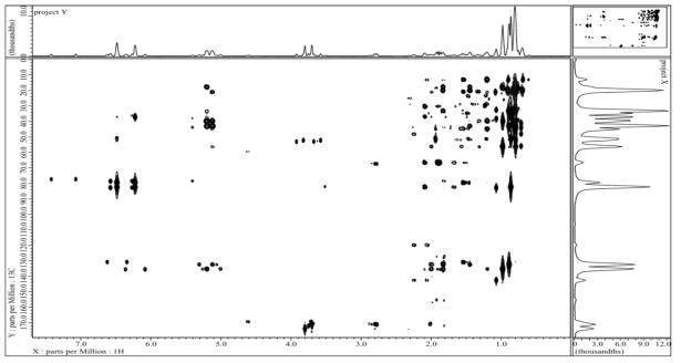 화합물 LSM-C-2의 HMBC spectrum.
