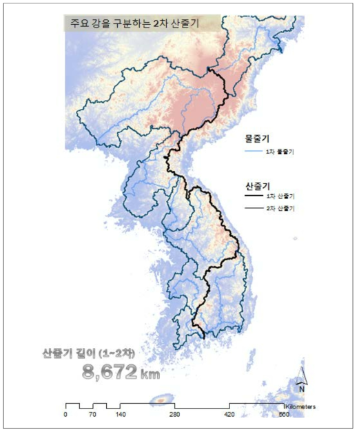 2차 산줄기