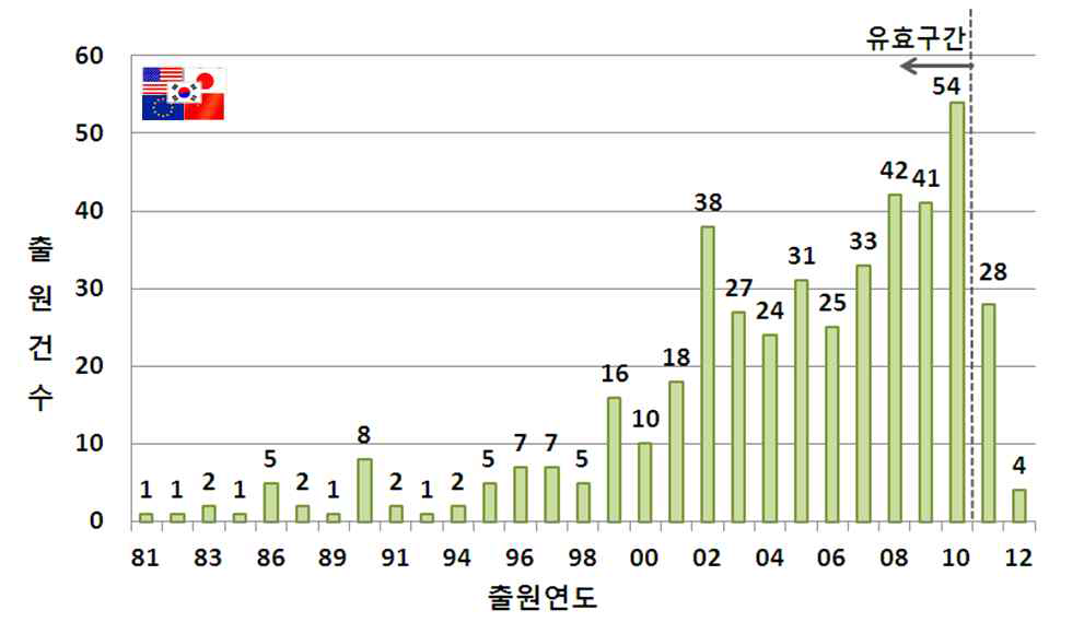 주요시장국 연도별 특허동향