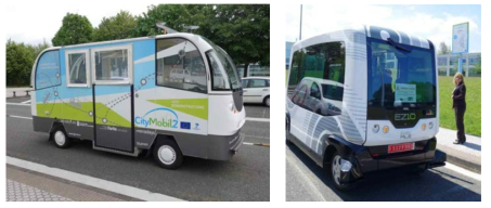 유럽의 CityMobil2 프로젝트 개발 차량 시제품