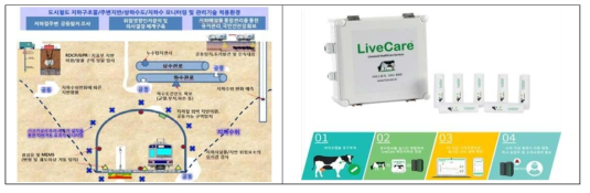 성동구지하공간 안전관리 시스템(좌) 및 유라이크코리아의 라이브케어(우)