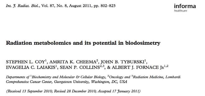 Radiation metabolomics의 biodosimetry 응용에 대한 총설