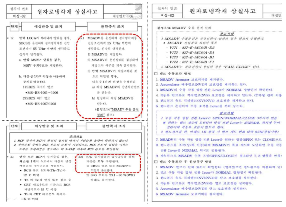 주증기 대기방출밸브 수동조작 절차(표준형 원전)