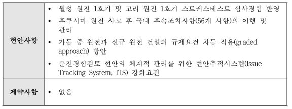 운전경험검토에 관한 인간공학 현안 및 제약