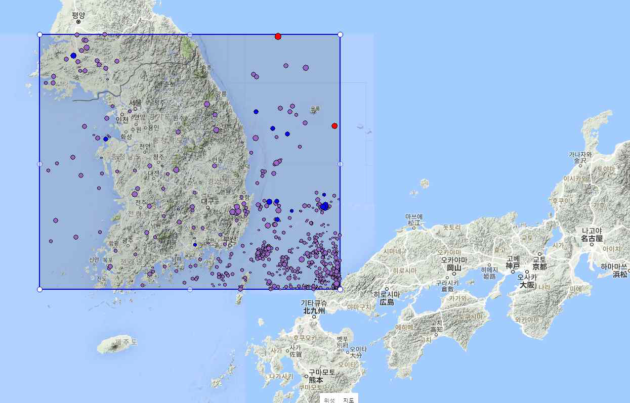 한국 동남해안 인근 지진 조사 구역 설정
