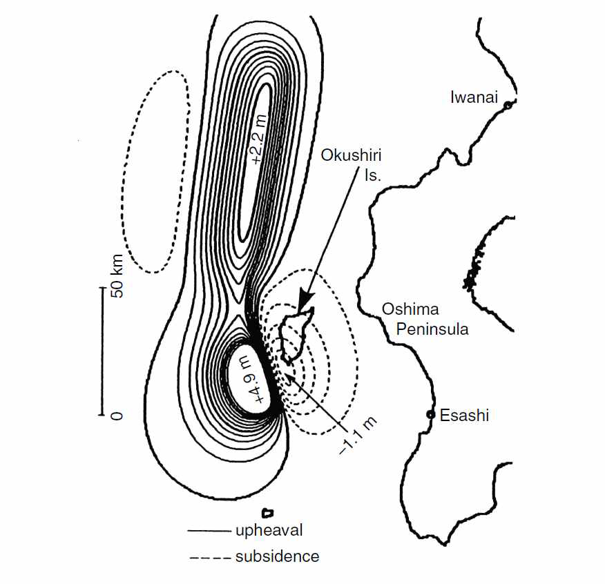 쓰나미미터 측정 결과로부터 예측된 쓰나미 발생조건(DCRC-17a)