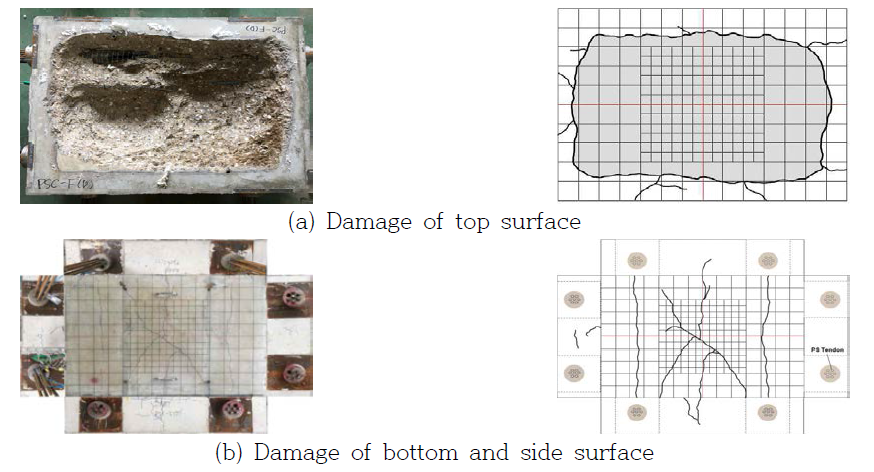 Damage of concrete specimen under fire load – PSC(D)