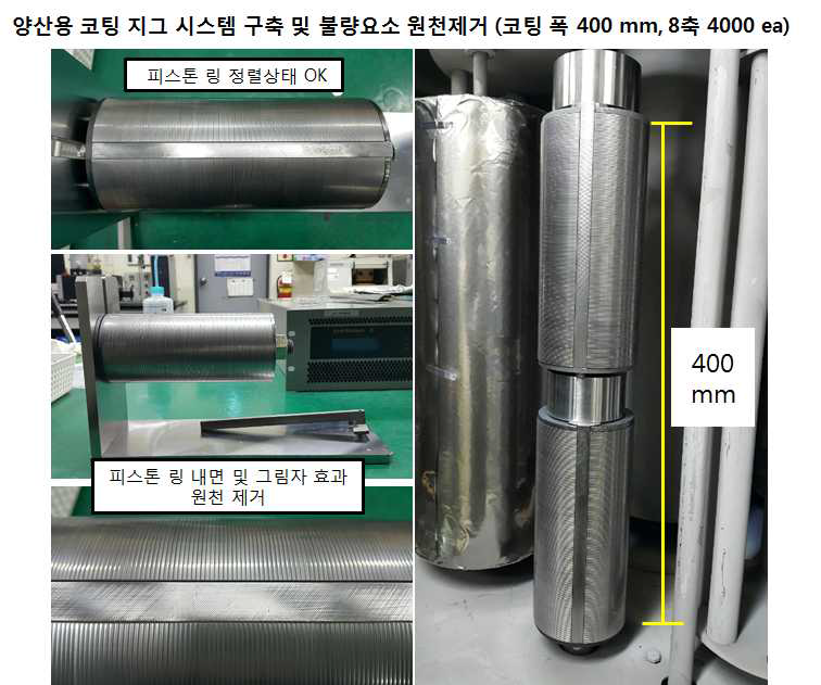 준 양산용 코팅 지그 시스템 구축 현황 (2단계 준양산 장비 전용)