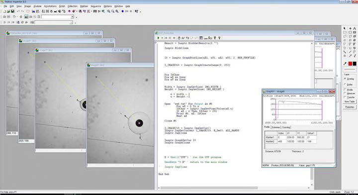 GUI windows to track the movement and centroid of droplet