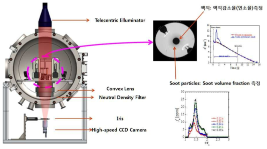 Telecentric illuminator assemblies integrated into the combustion chamber