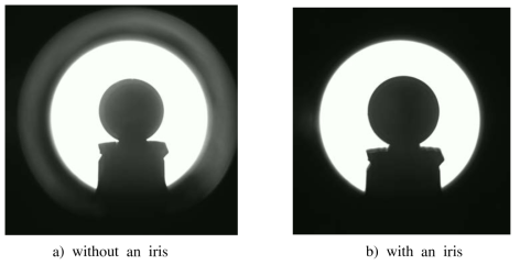 Images of object captured by the CCD camera