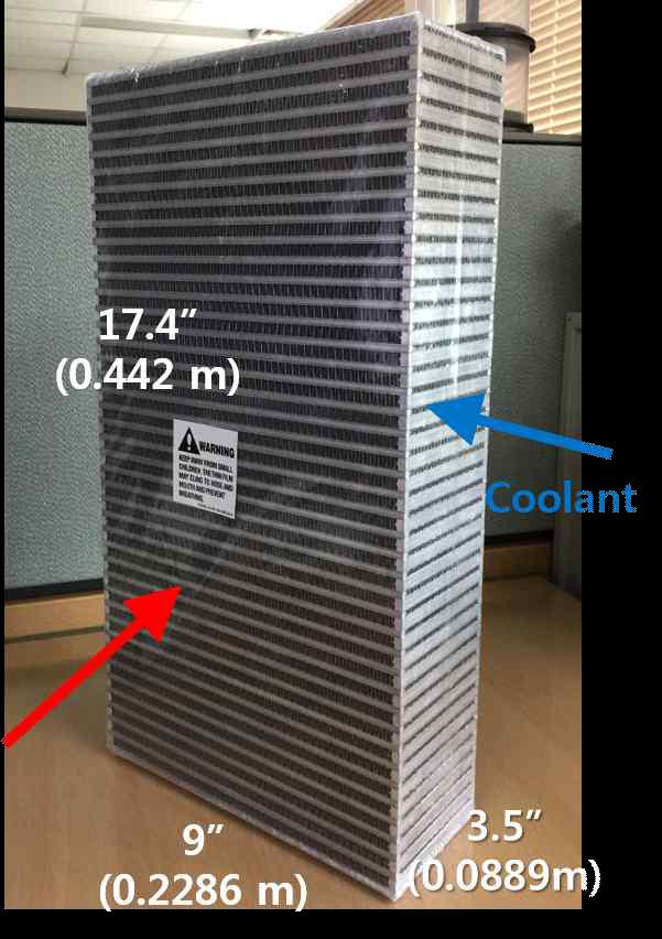 Air to Water intercooler core sample (Bell IntercoolersTM)