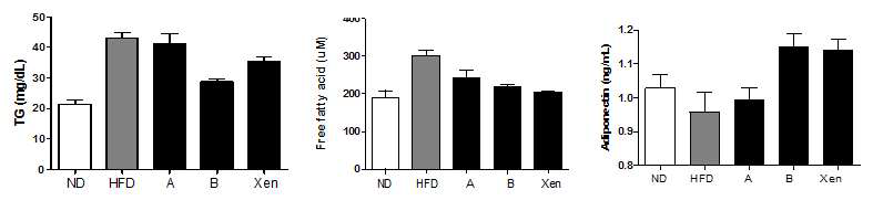 Effect of experimental herbs A and B on lipid metabolism