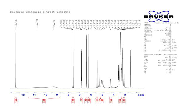 삼백초 성분의 H-NMR Spectrum