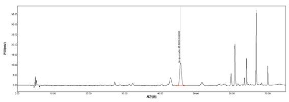 와송 EtOAc fr.의 HPLC Spectrum