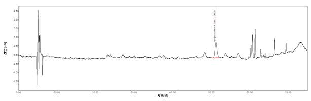 삼백초 & 와송 & 더위지기 실시예 6의 HPLC Spectrum