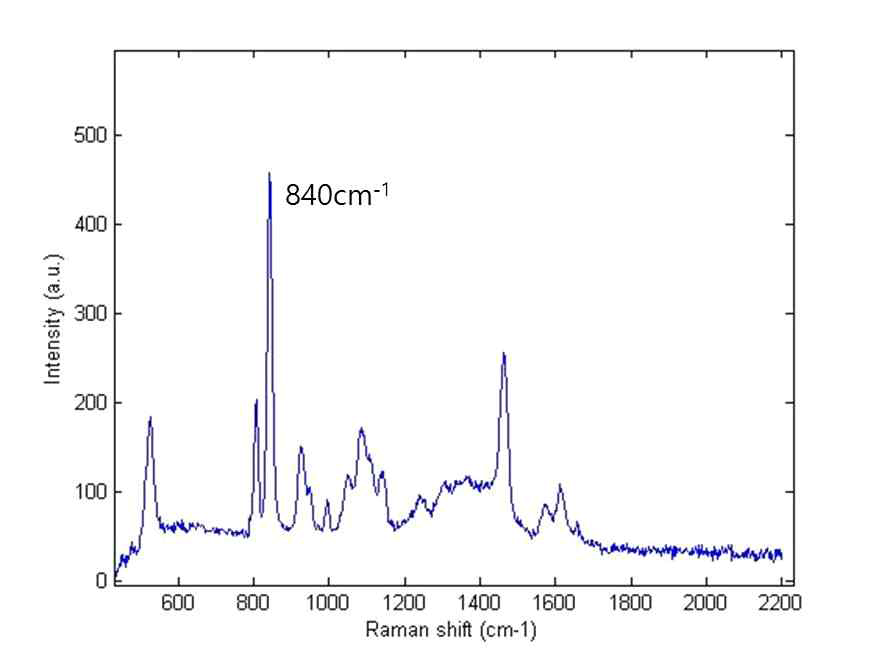 원료 A의 Raman spectrum