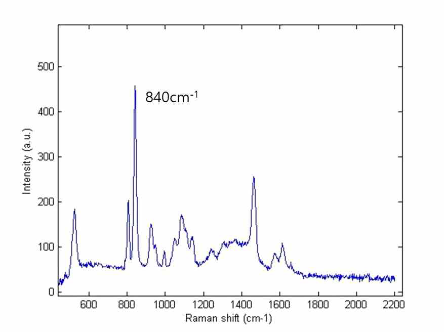 원료 B의 Raman spectrum