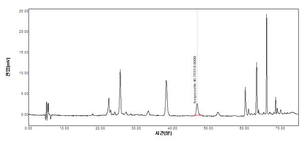 백굴채추출물의 HPLC Spectrum