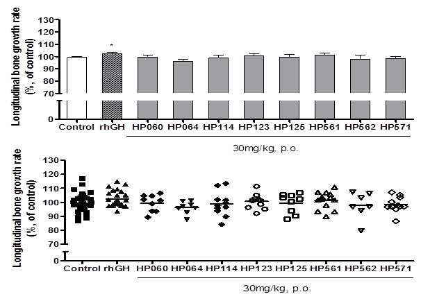 Longitudinal bone growth in rats