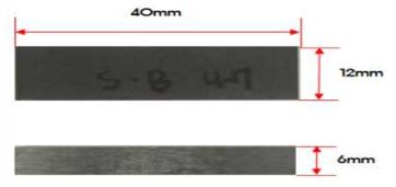 층간 전단 시편의 형상 및 치수