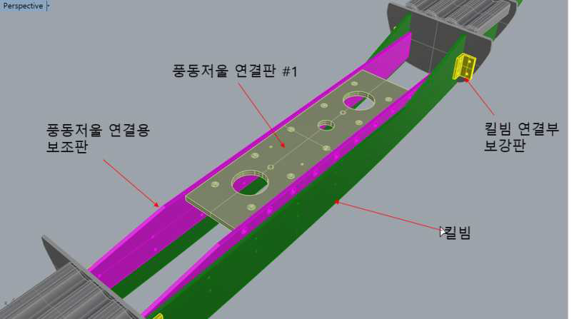 풍동저울 연결을 위한 내부구조 보강