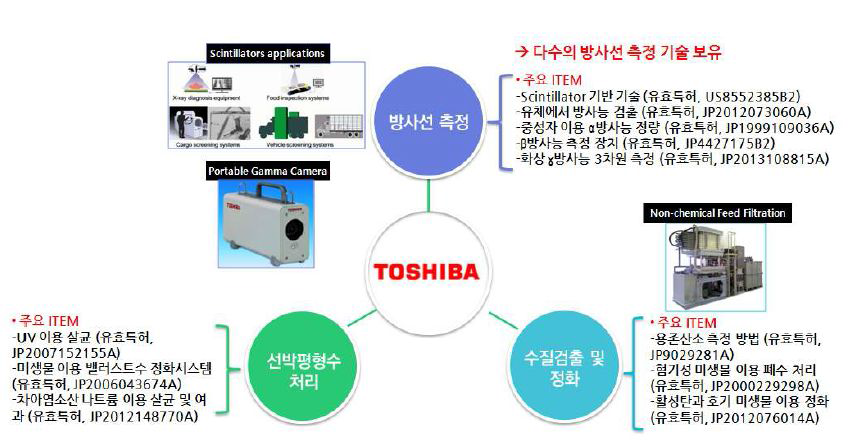 Toshiba 社 기술 포트폴리오 분석 결과